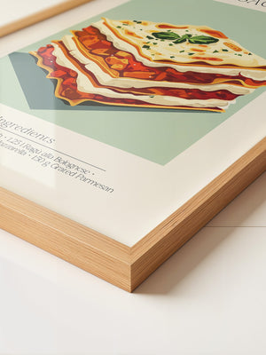 Lasagne Illustration Pastellfarben
