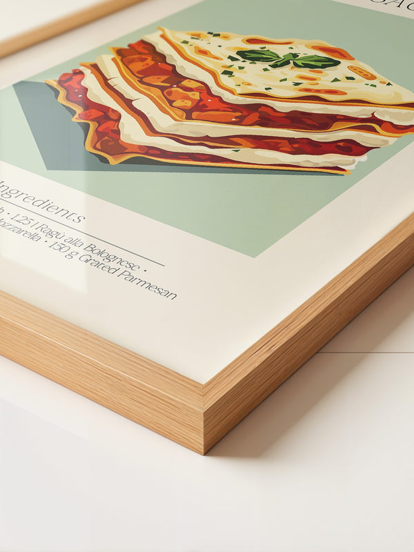 Lasagne Illustration Pastellfarben