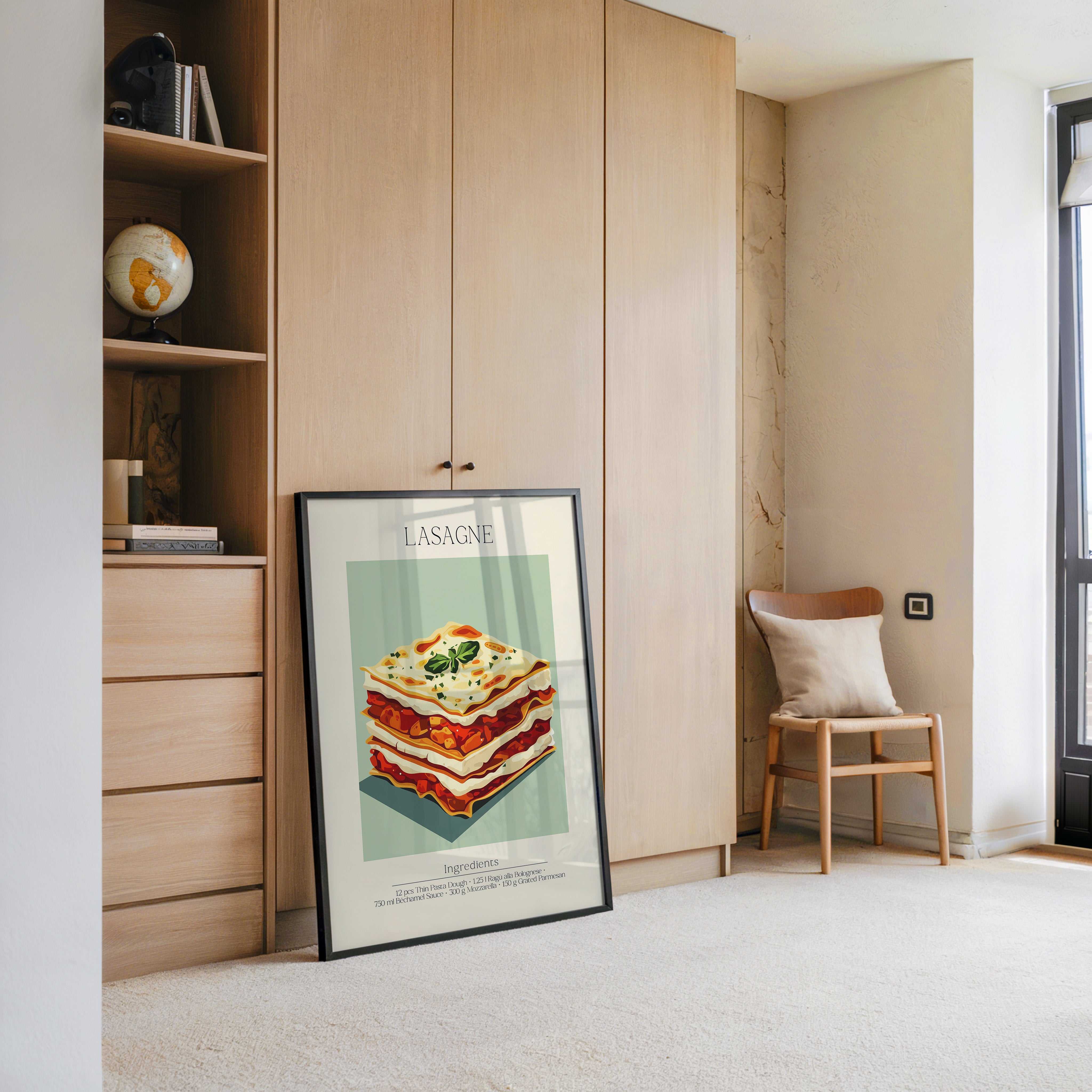 Lasagne Illustration Pastellfarben