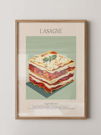 Lasagne Illustration Pastellfarben