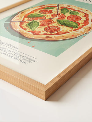 Pizza Margherita Illustration Vintage