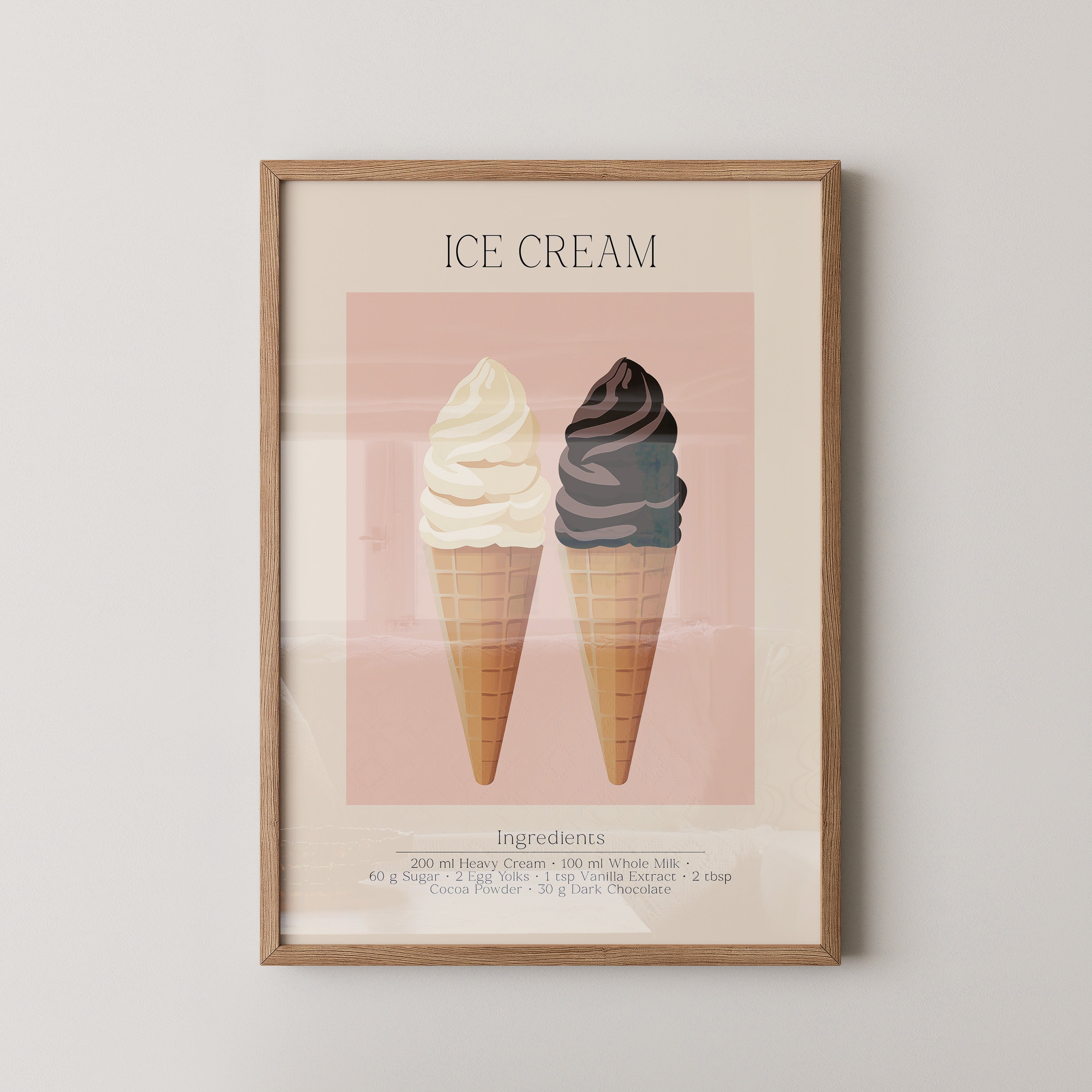 Eiswaffeln Vanille Schoko Pastell