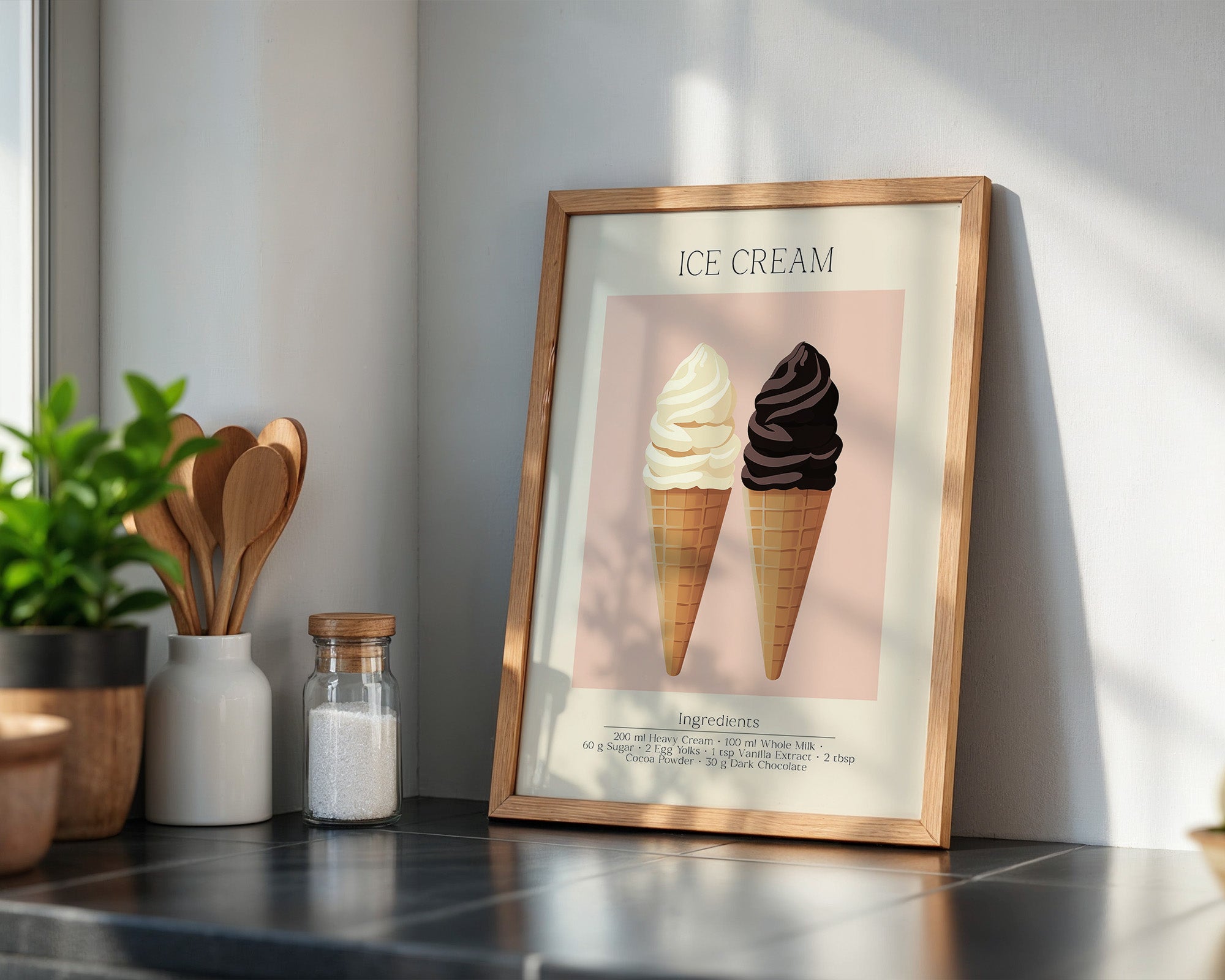 Eiswaffeln Vanille Schoko Pastell