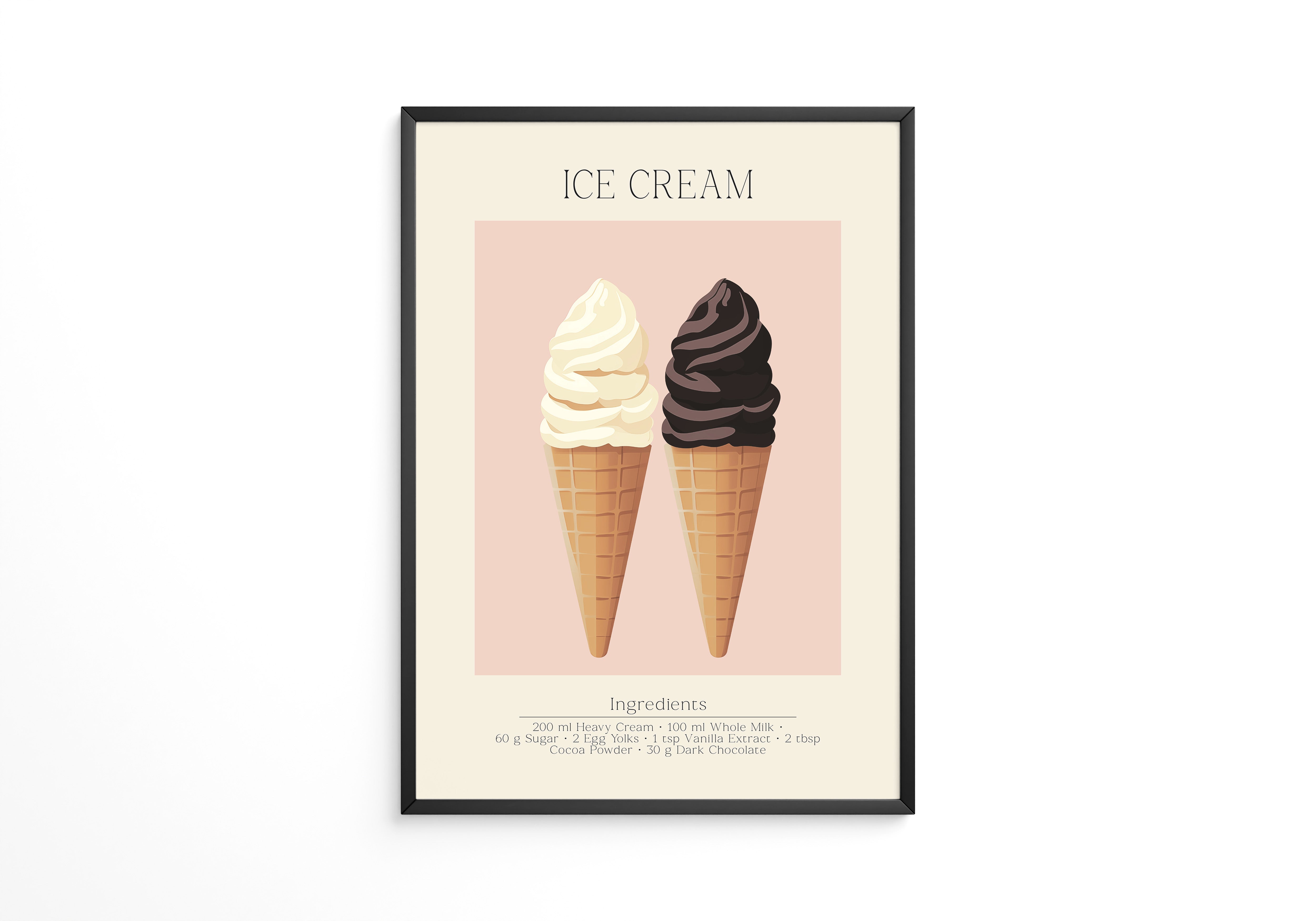 Eiswaffeln Vanille Schoko Pastell