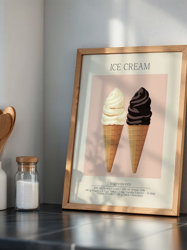 Eiswaffeln Vanille Schoko Pastell