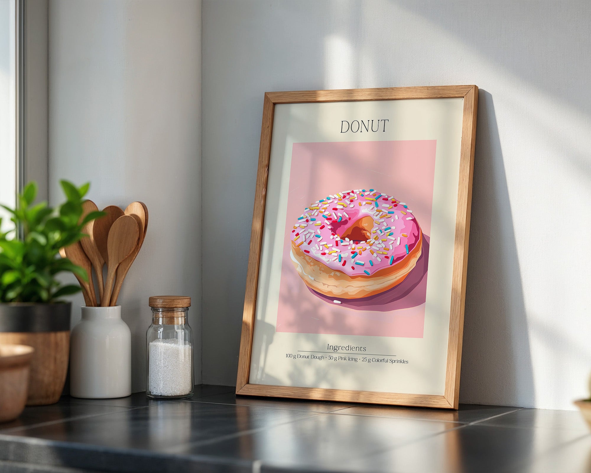 Donut Rosa Glasur Bunt