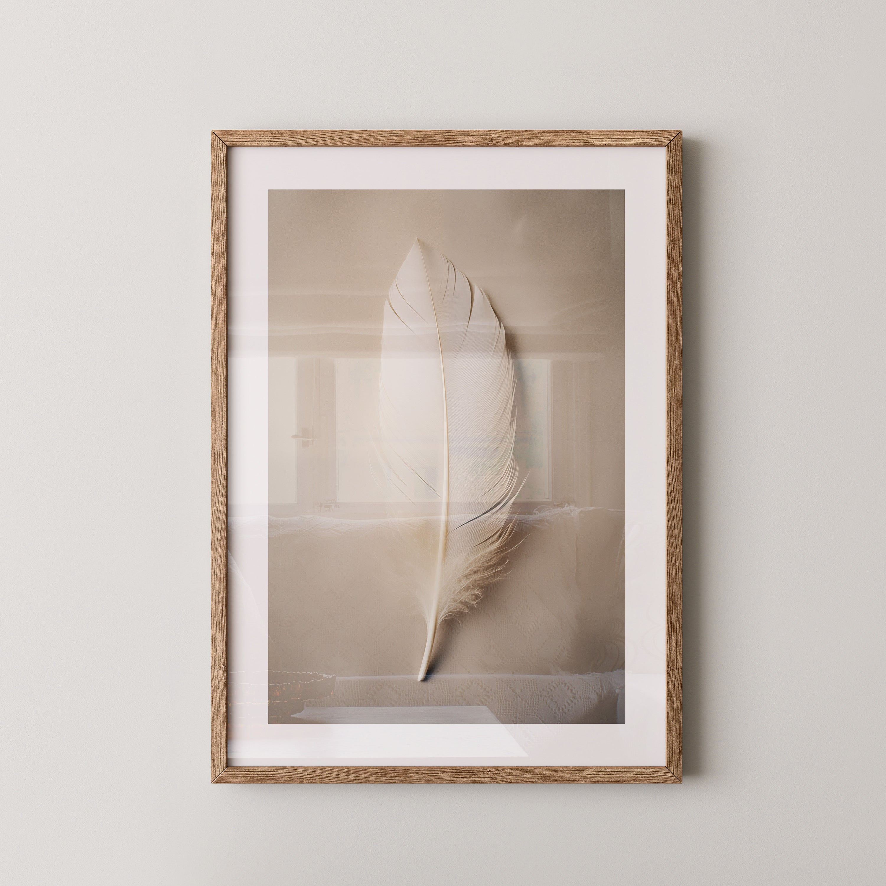 Feder sanft Cremefarben