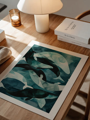 Wale Kunst Blaugrün