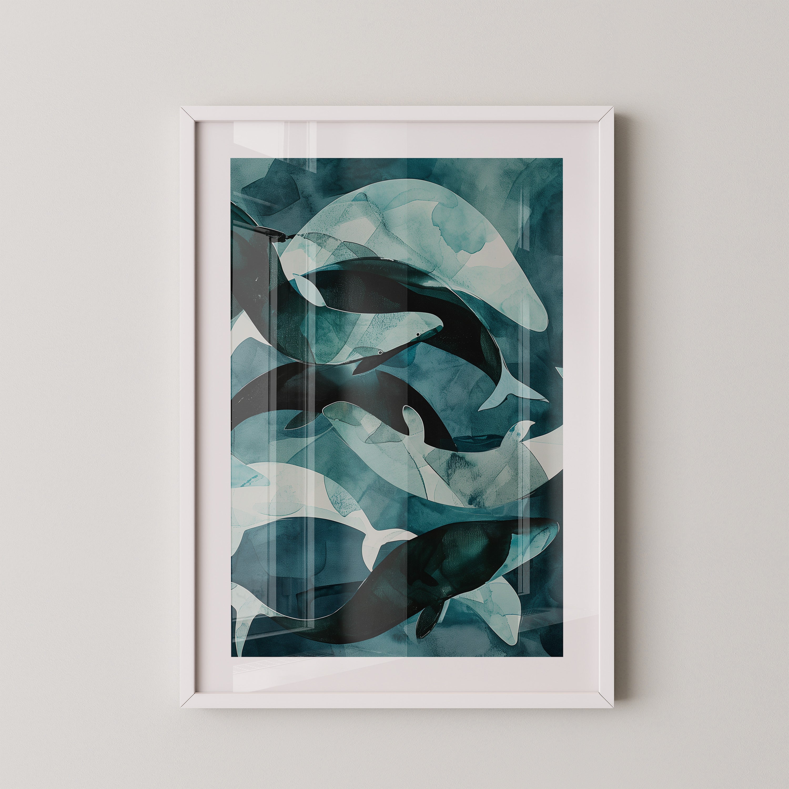 Wale Kunst Blaugrün