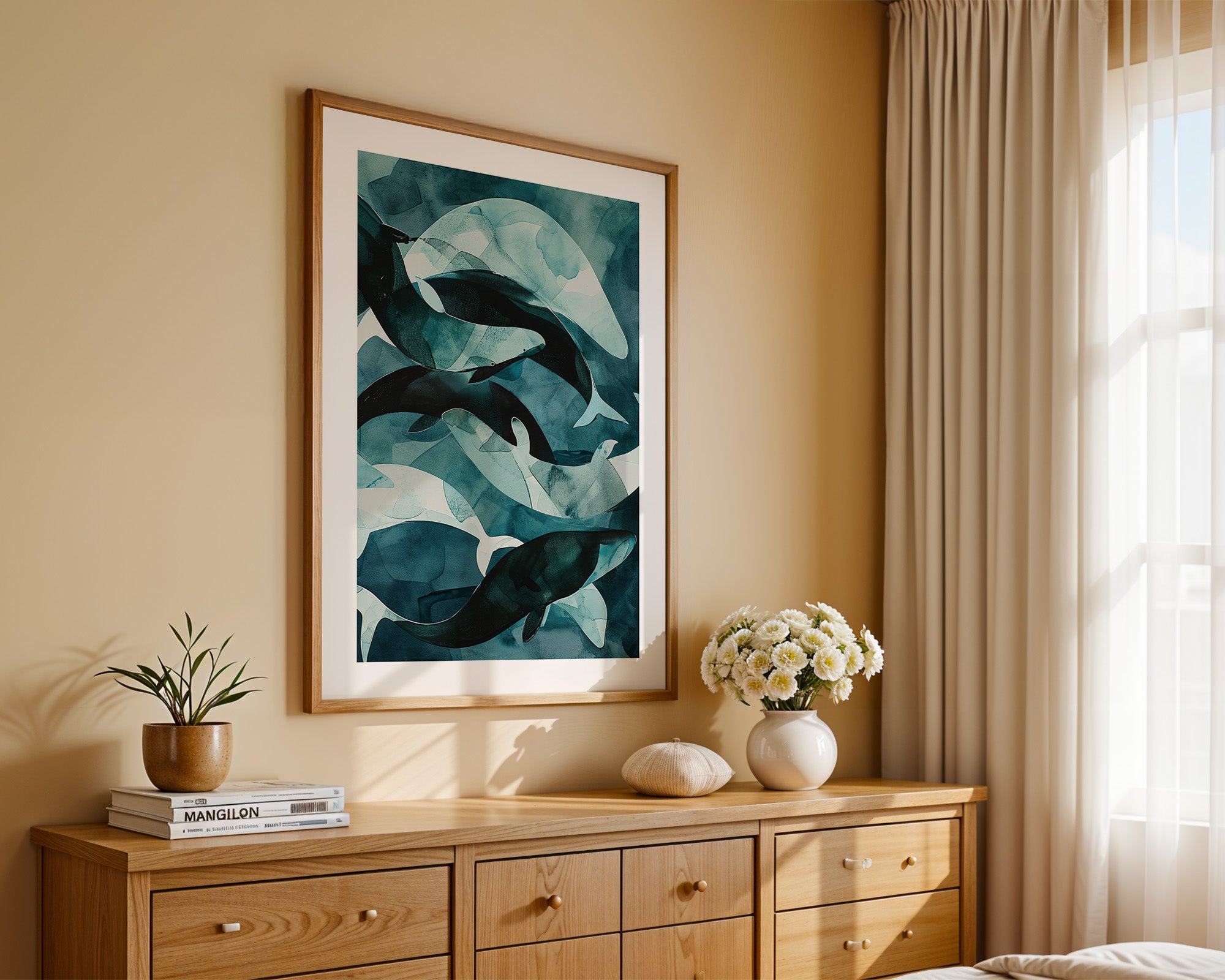 Wale Kunst Blaugrün