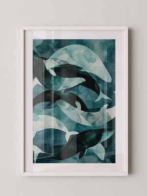 Wale Kunst Blaugrün