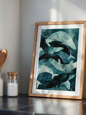 Wale Kunst Blaugrün