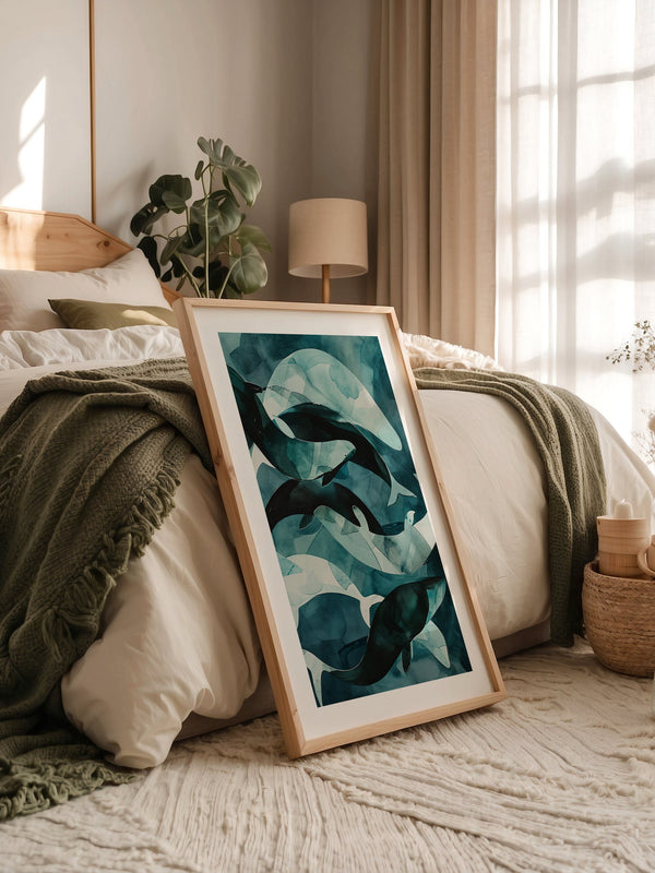 Wale Kunst Blaugrün
