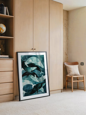 Wale Kunst Blaugrün