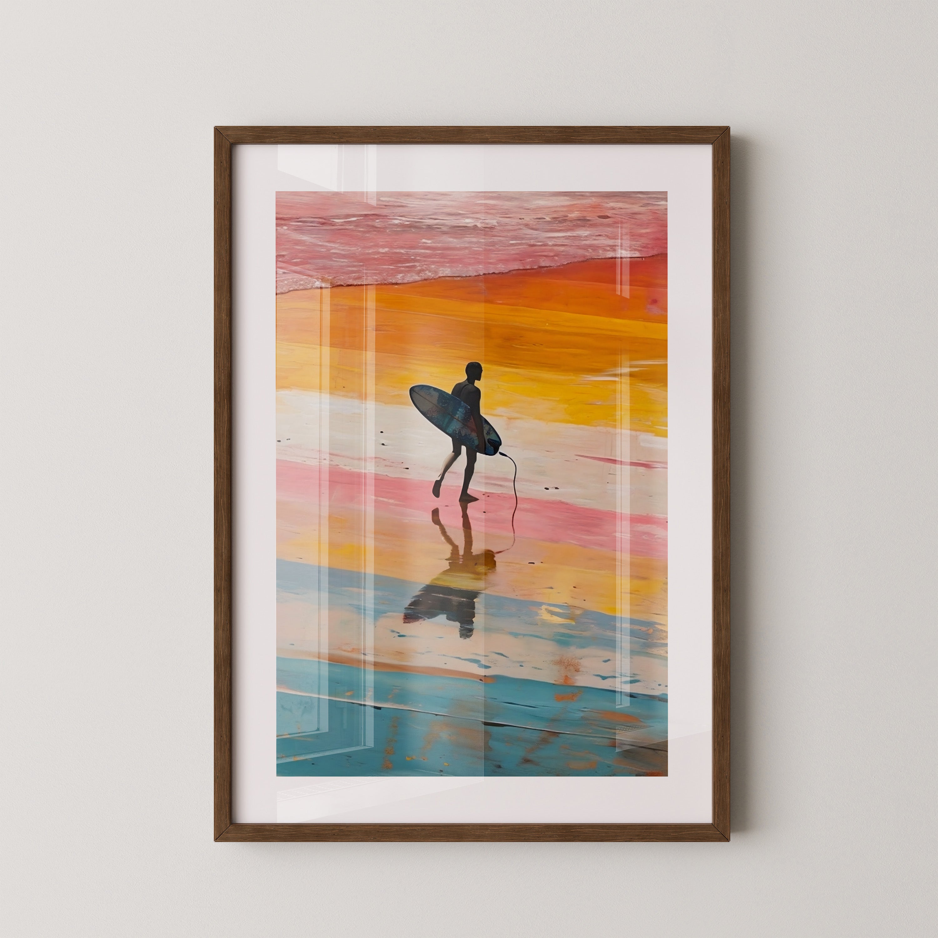 Surfer Bunte Spiegelung Küste