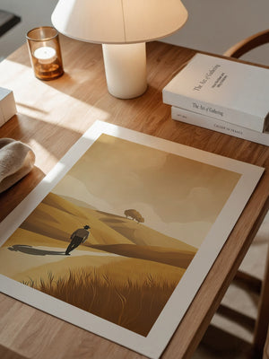Wanderer in goldener Stille