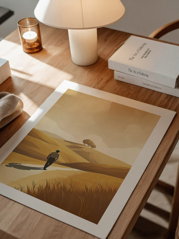 Wanderer in goldener Stille