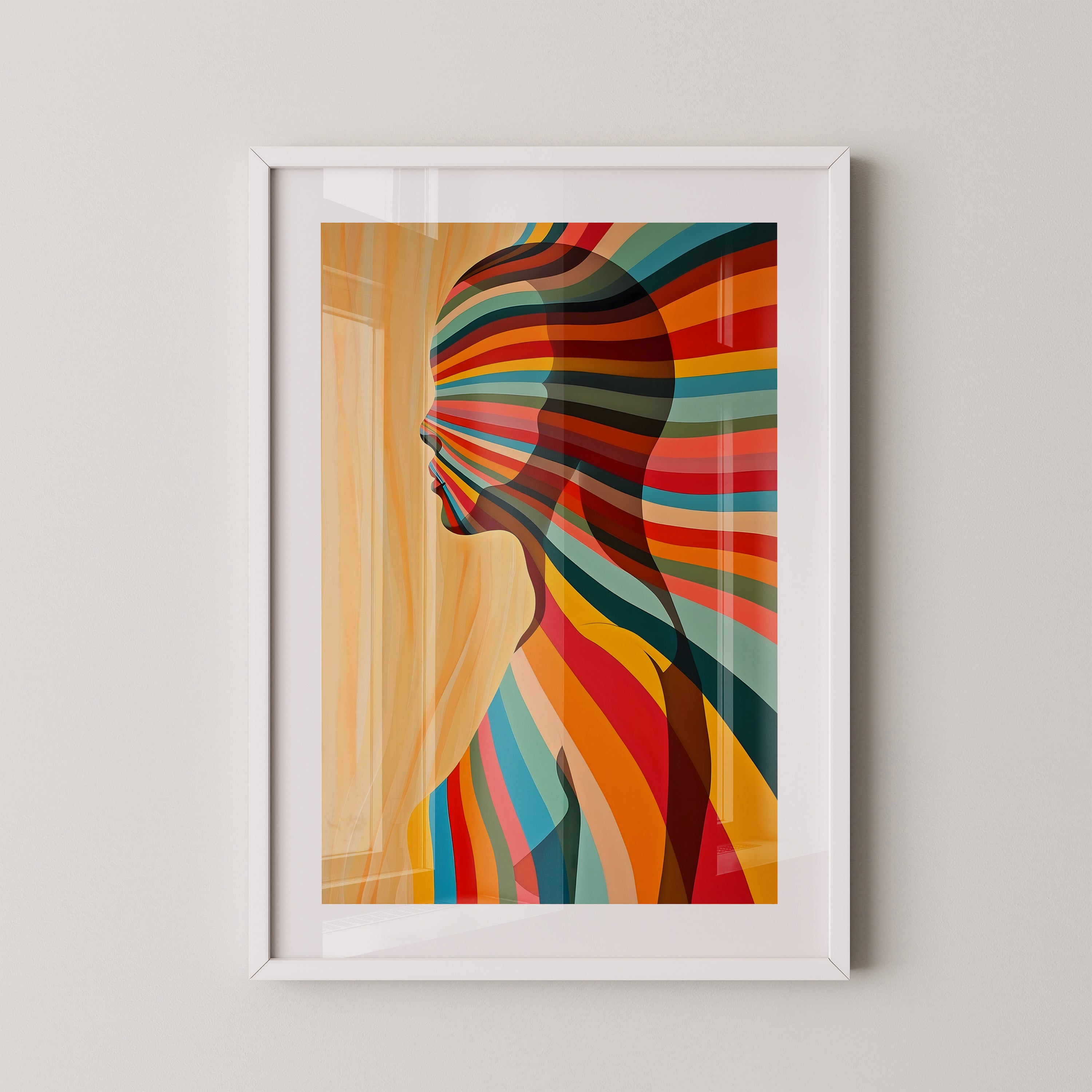 Frau Profil Streifen Abstrakt