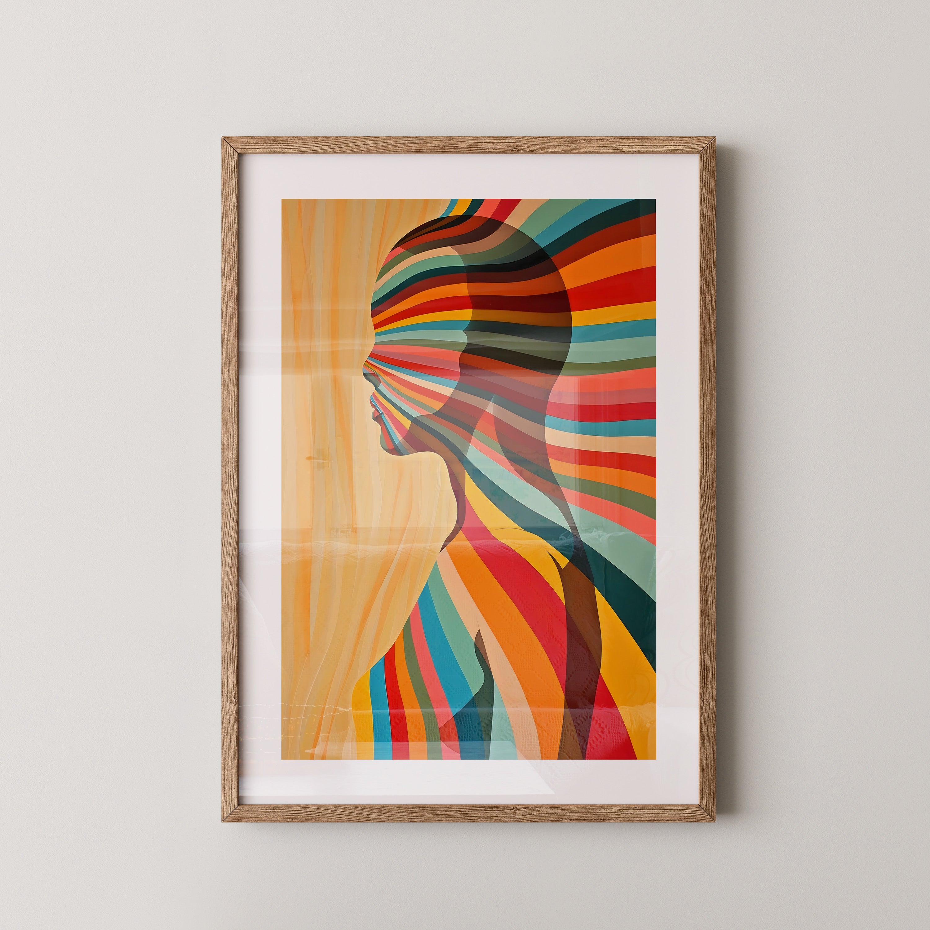 Frau Profil Streifen Abstrakt