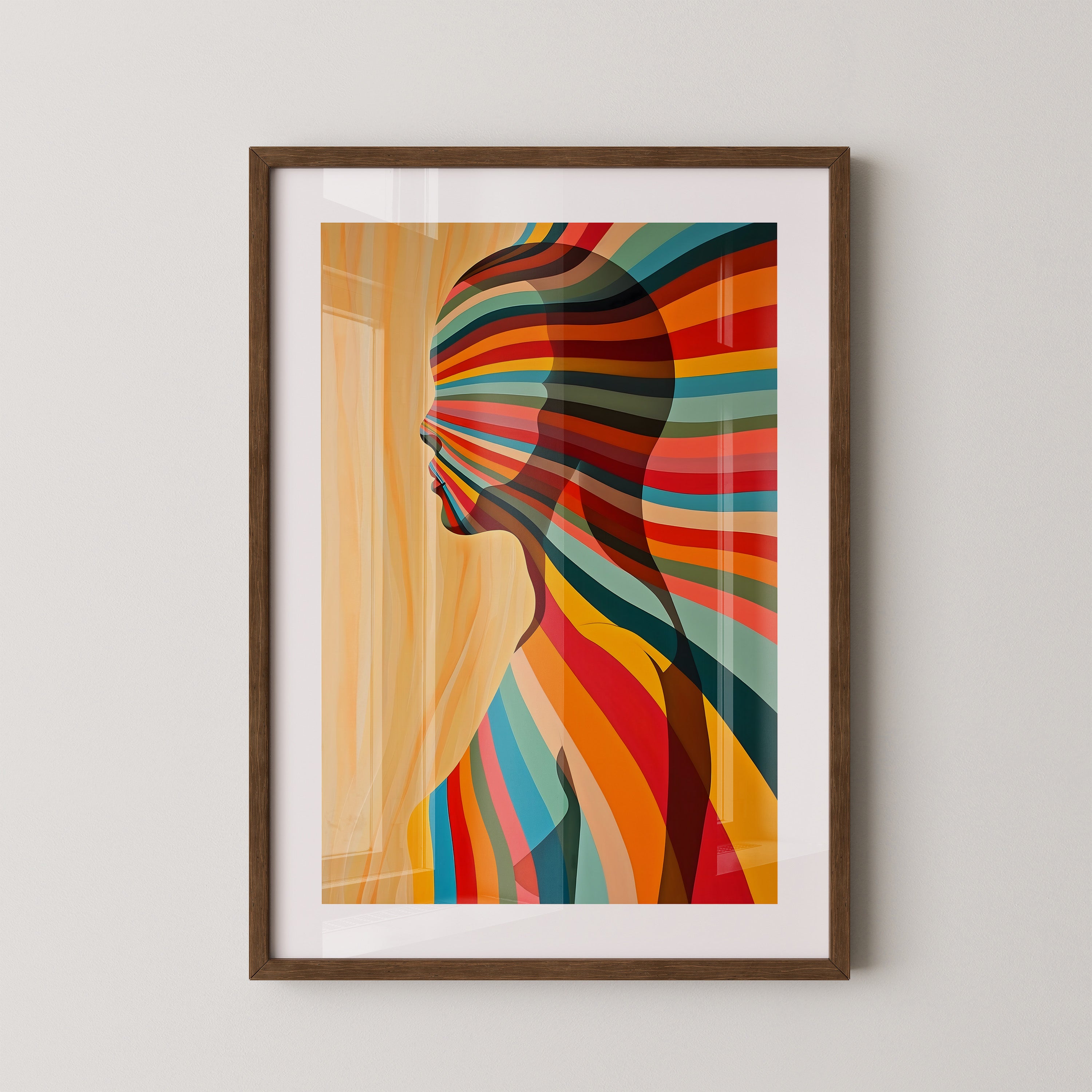 Frau Profil Streifen Abstrakt