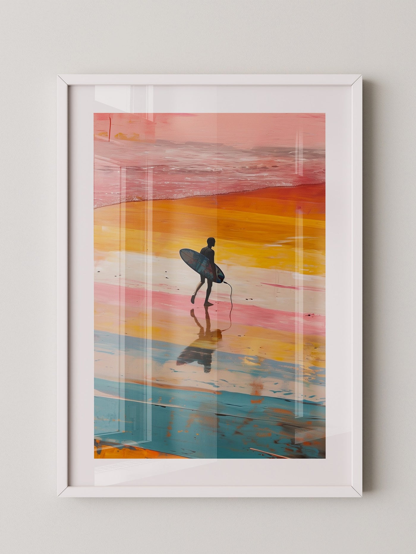 Surfer Strand Regenbogenfarben