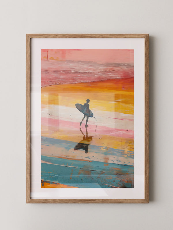 Surfer Strand Regenbogenfarben