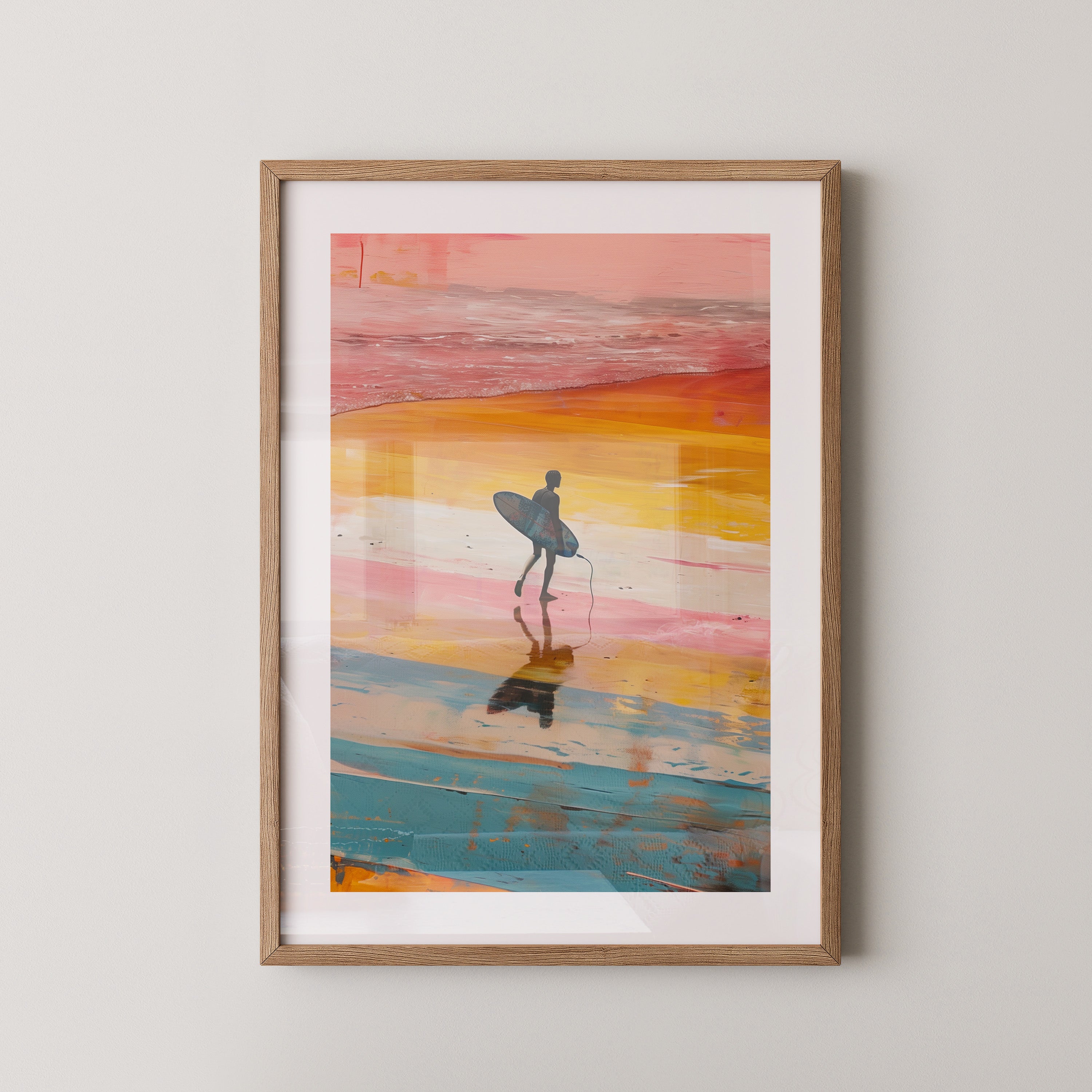 Surfer Strand Regenbogenfarben