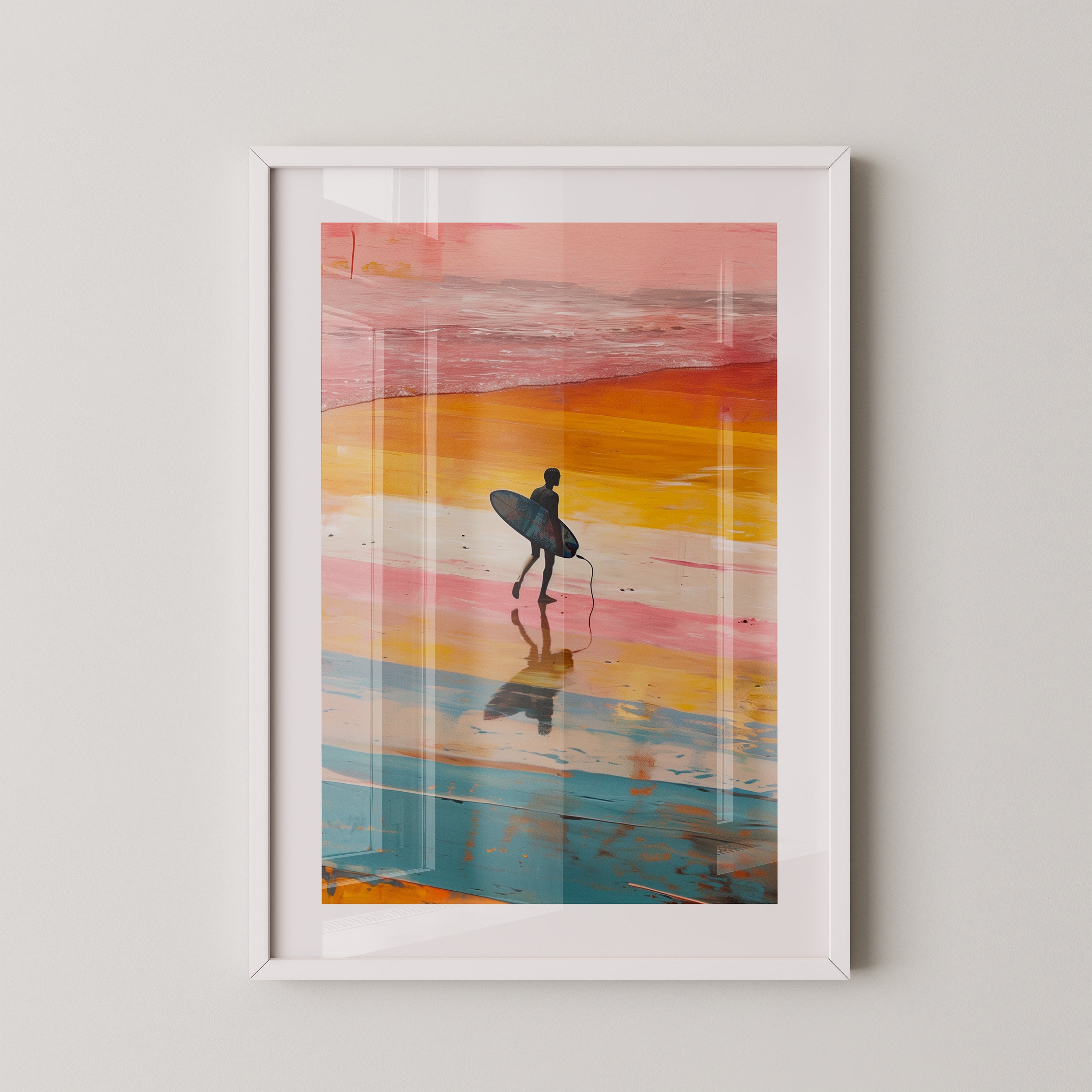 Surfer Strand Regenbogenfarben