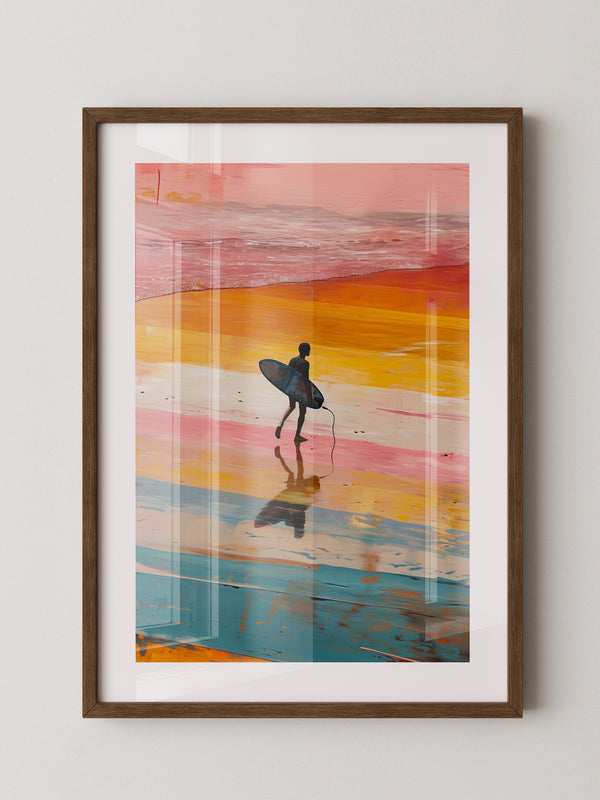 Surfer Strand Regenbogenfarben