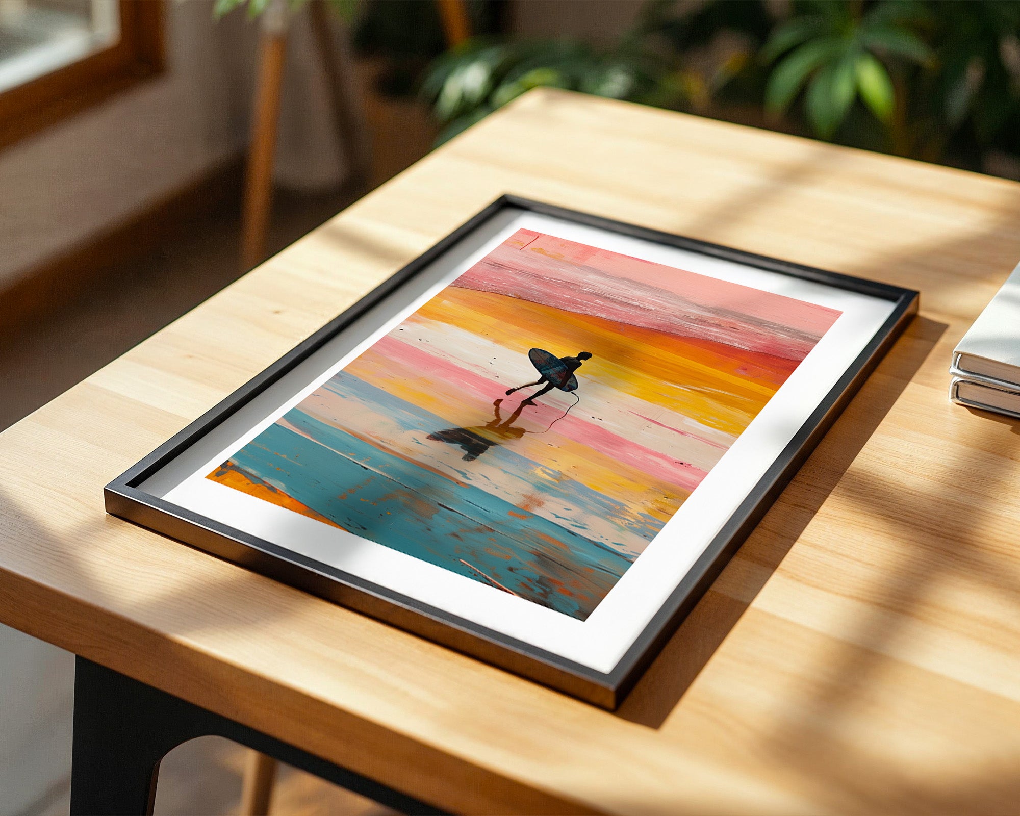 Surfer Strand Regenbogenfarben