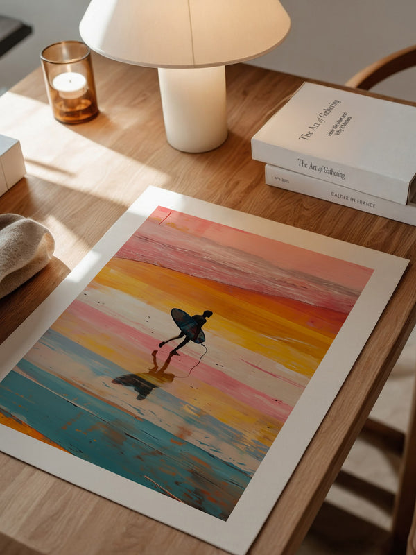 Surfer Strand Regenbogenfarben