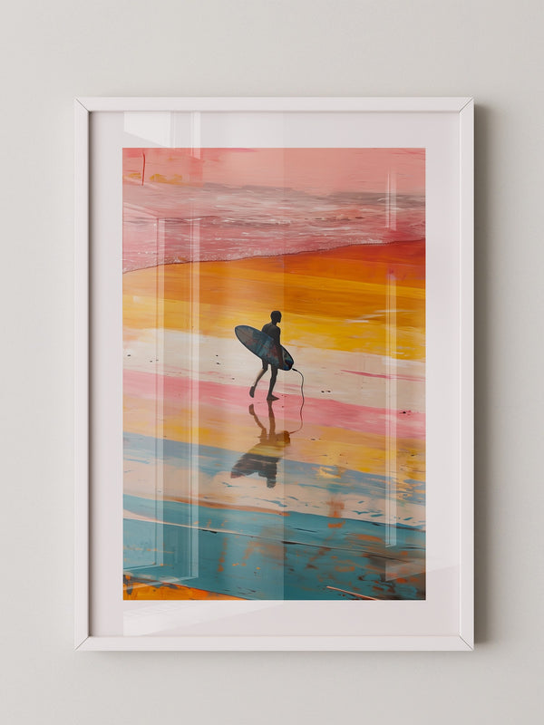 Surfer Strand Regenbogenfarben