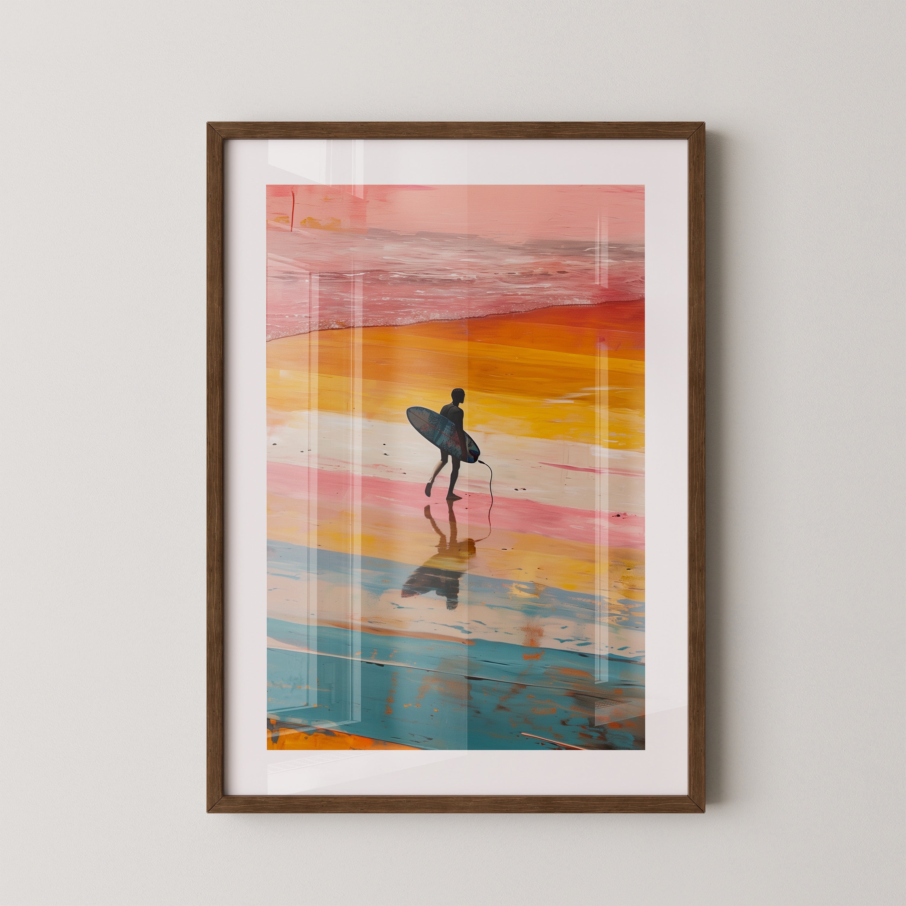 Surfer Strand Regenbogenfarben