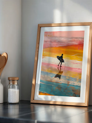 Surfer Strand Regenbogenfarben