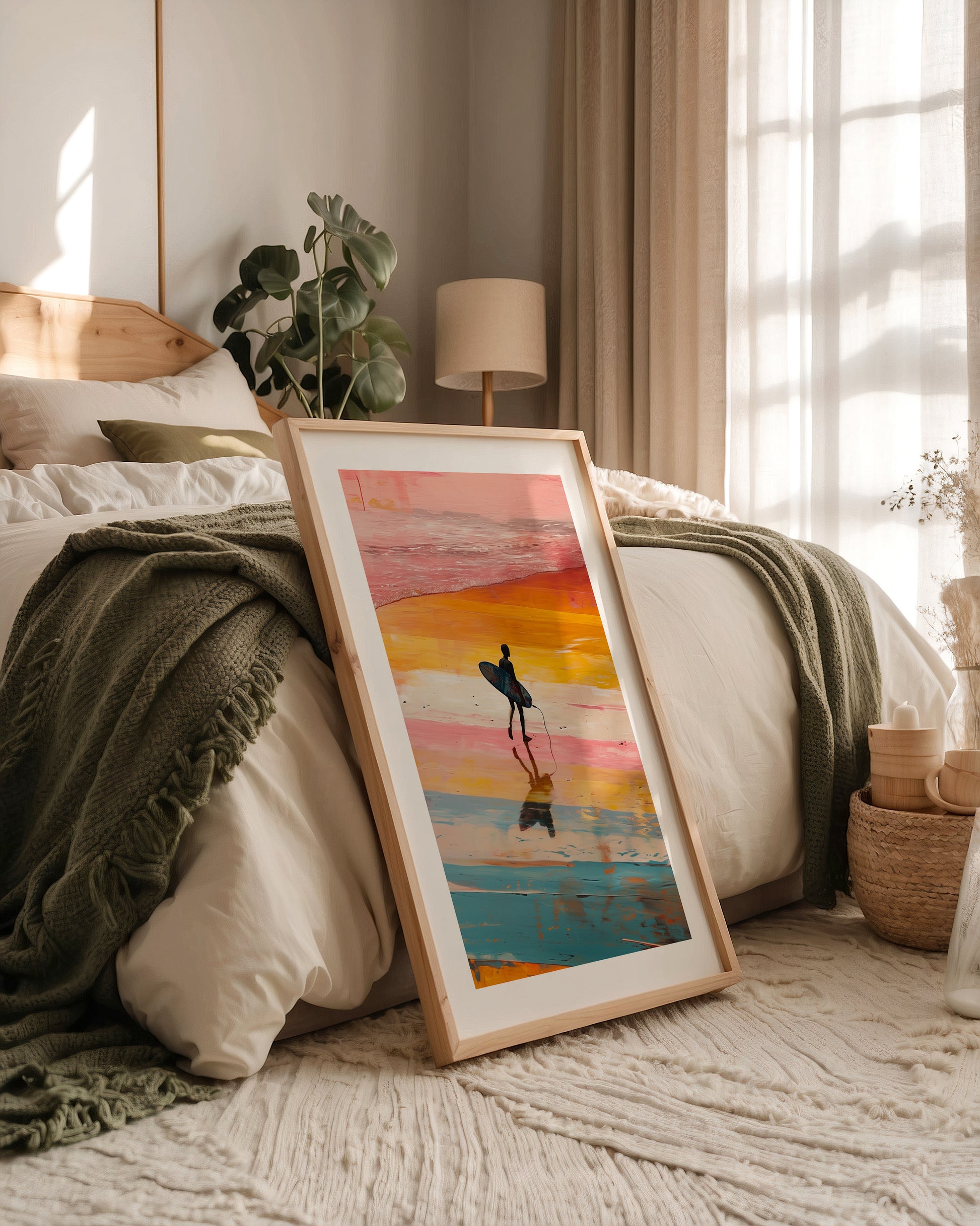 Surfer Strand Regenbogenfarben