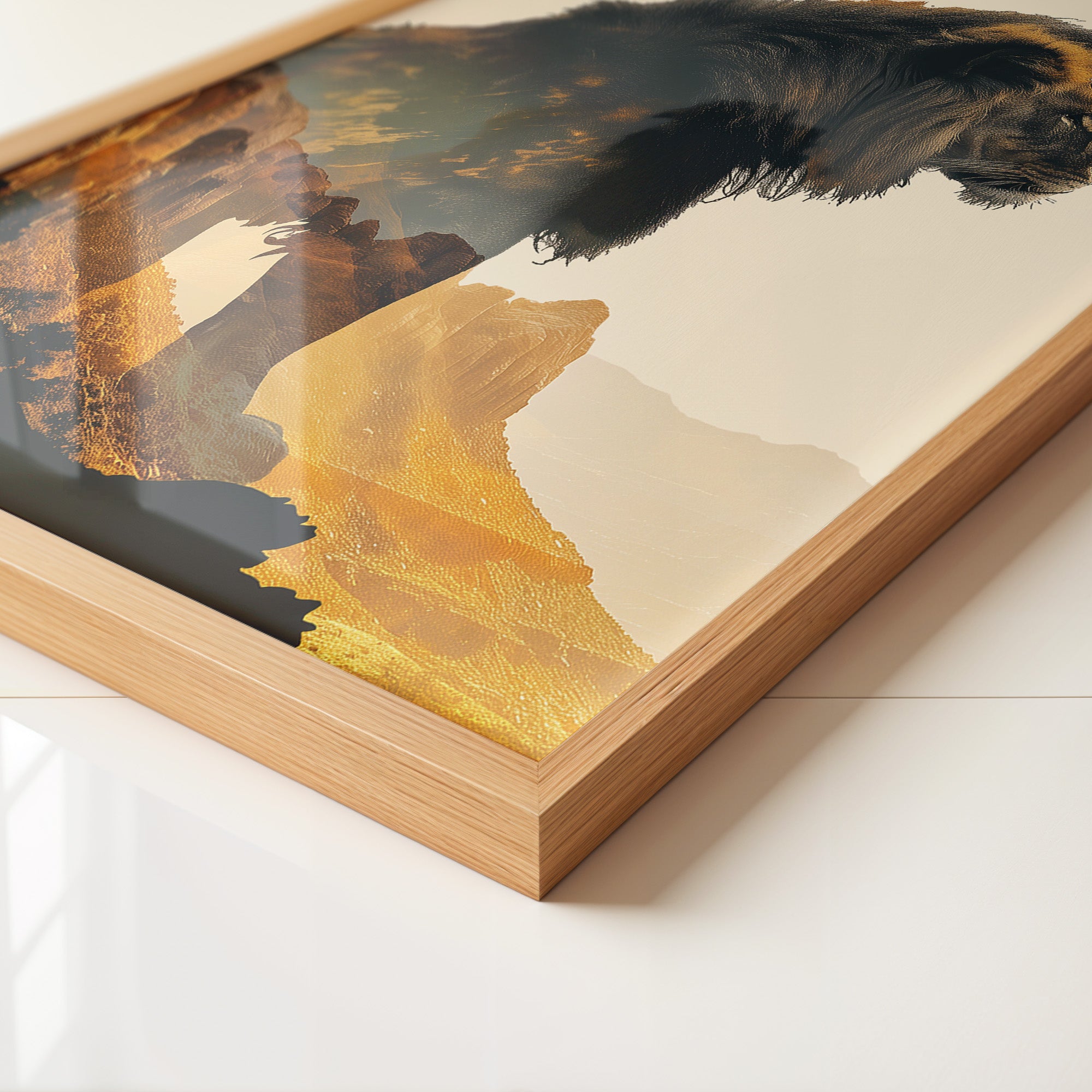 Löwe Wüstenlandschaft Silhouette