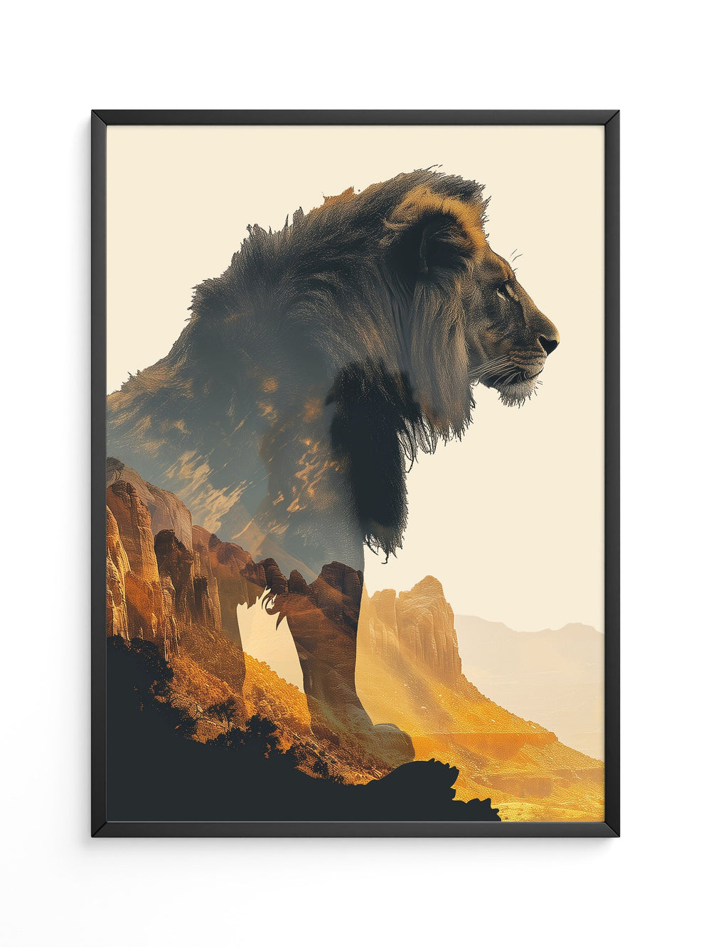 Löwe Wüstenlandschaft Silhouette
