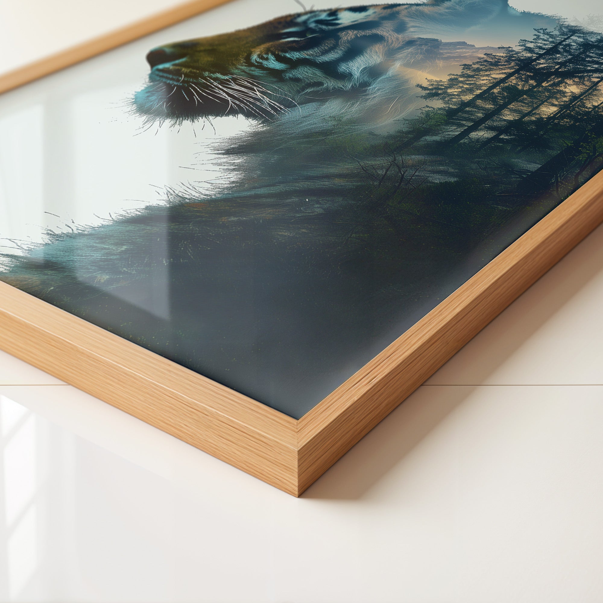 Tiger Silhouette Wald Collage