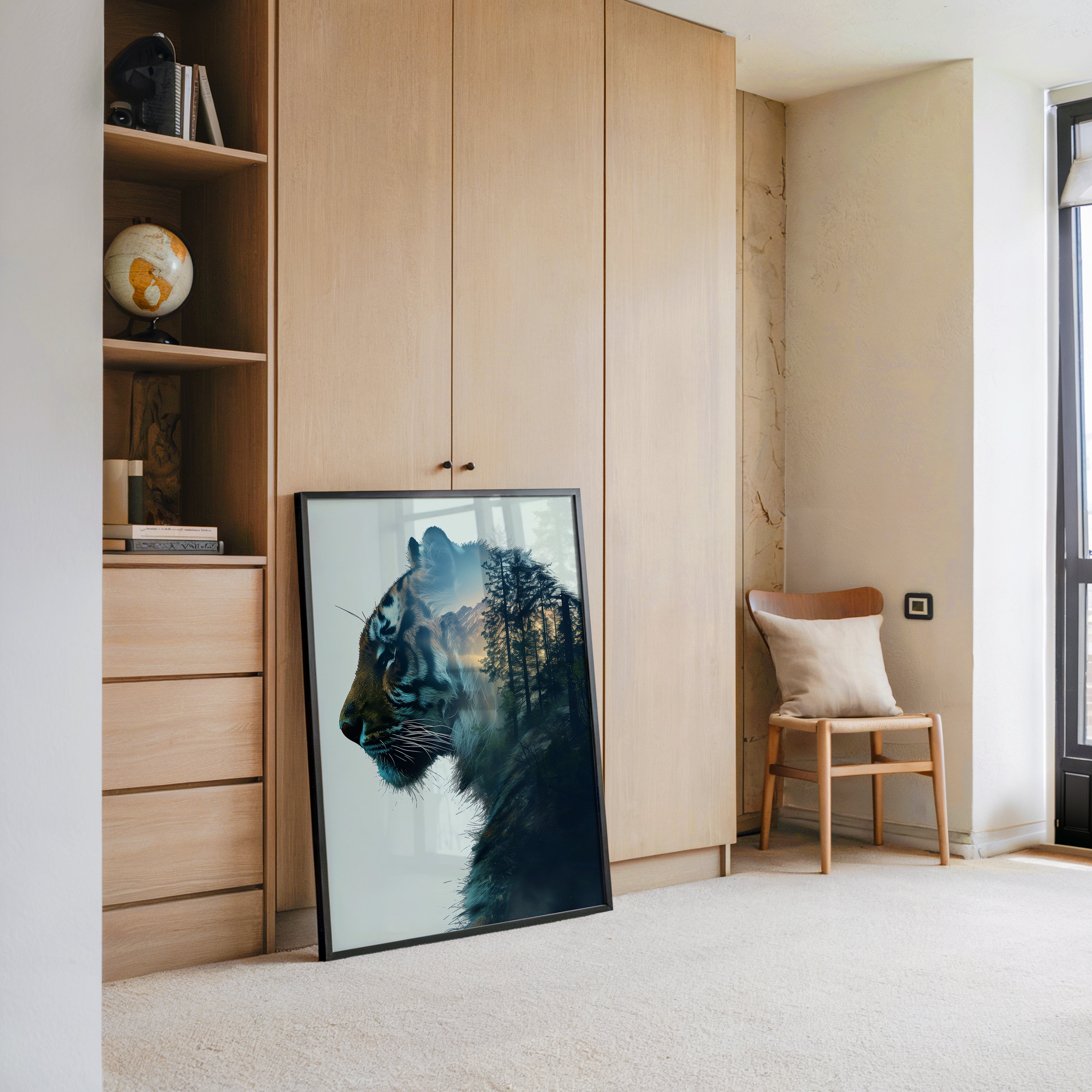 Tiger Silhouette Wald Collage