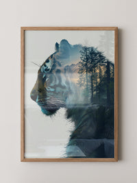 Tiger Silhouette Wald Collage