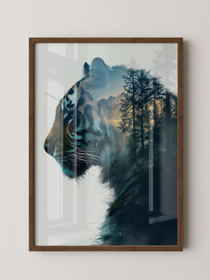 Tiger Silhouette Wald Collage
