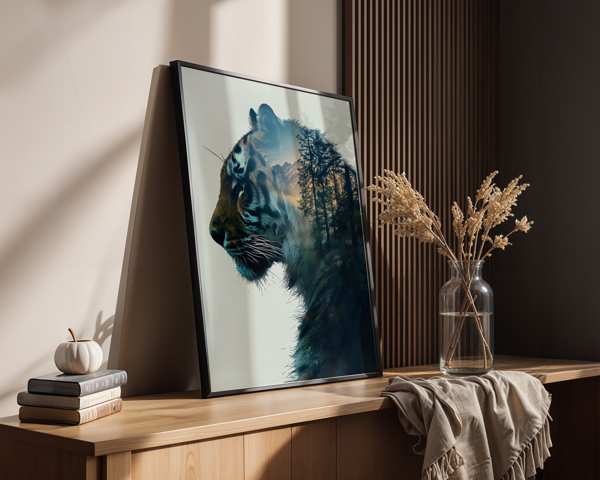 Tiger Silhouette Wald Collage