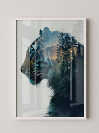 Tiger Silhouette Wald Collage