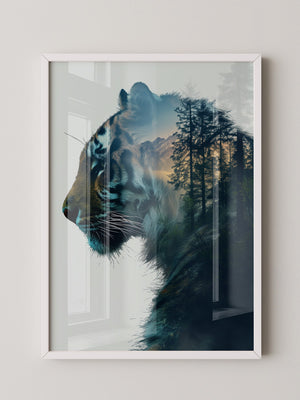 Tiger Silhouette Wald Collage