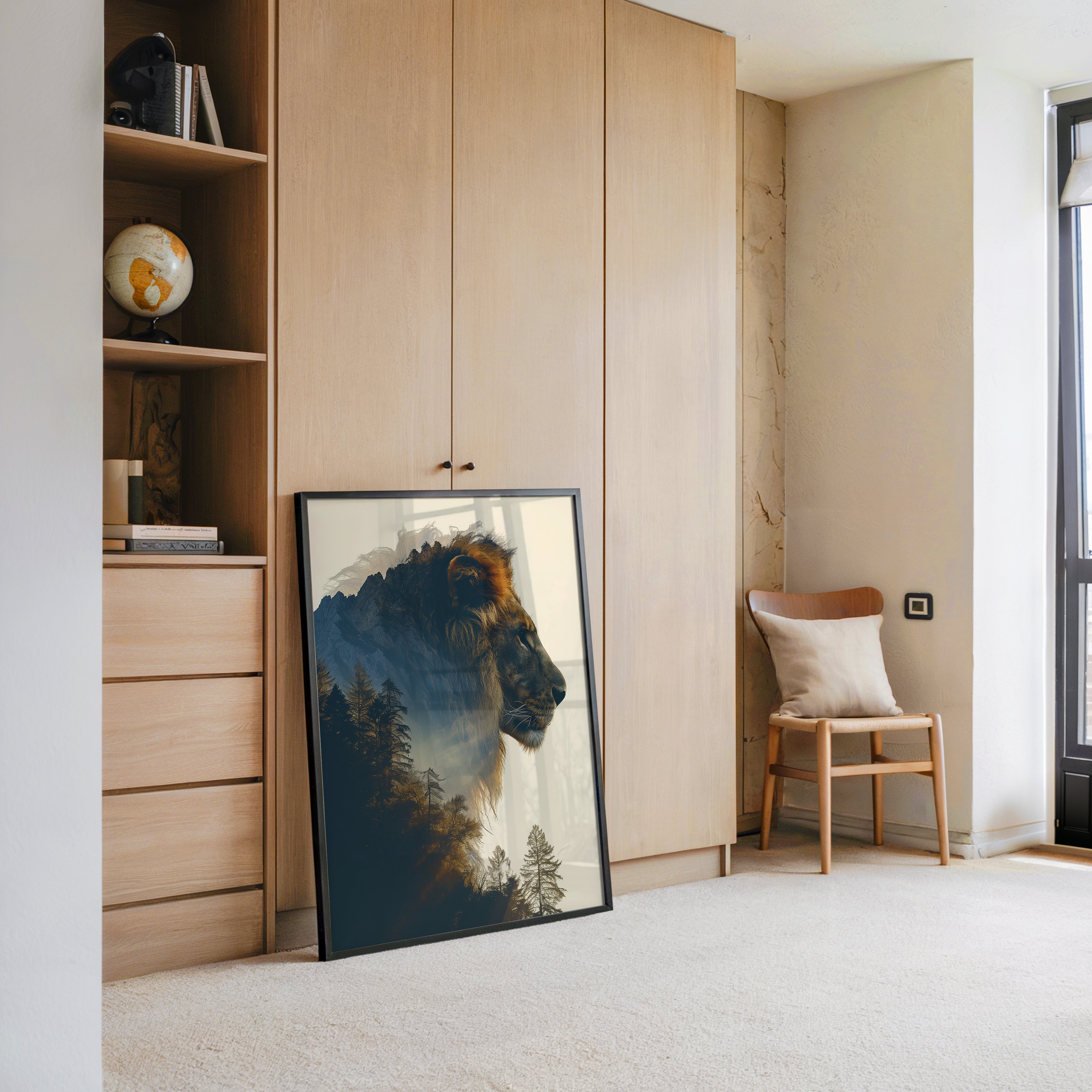 Löwe Wald Doppelbelichtung