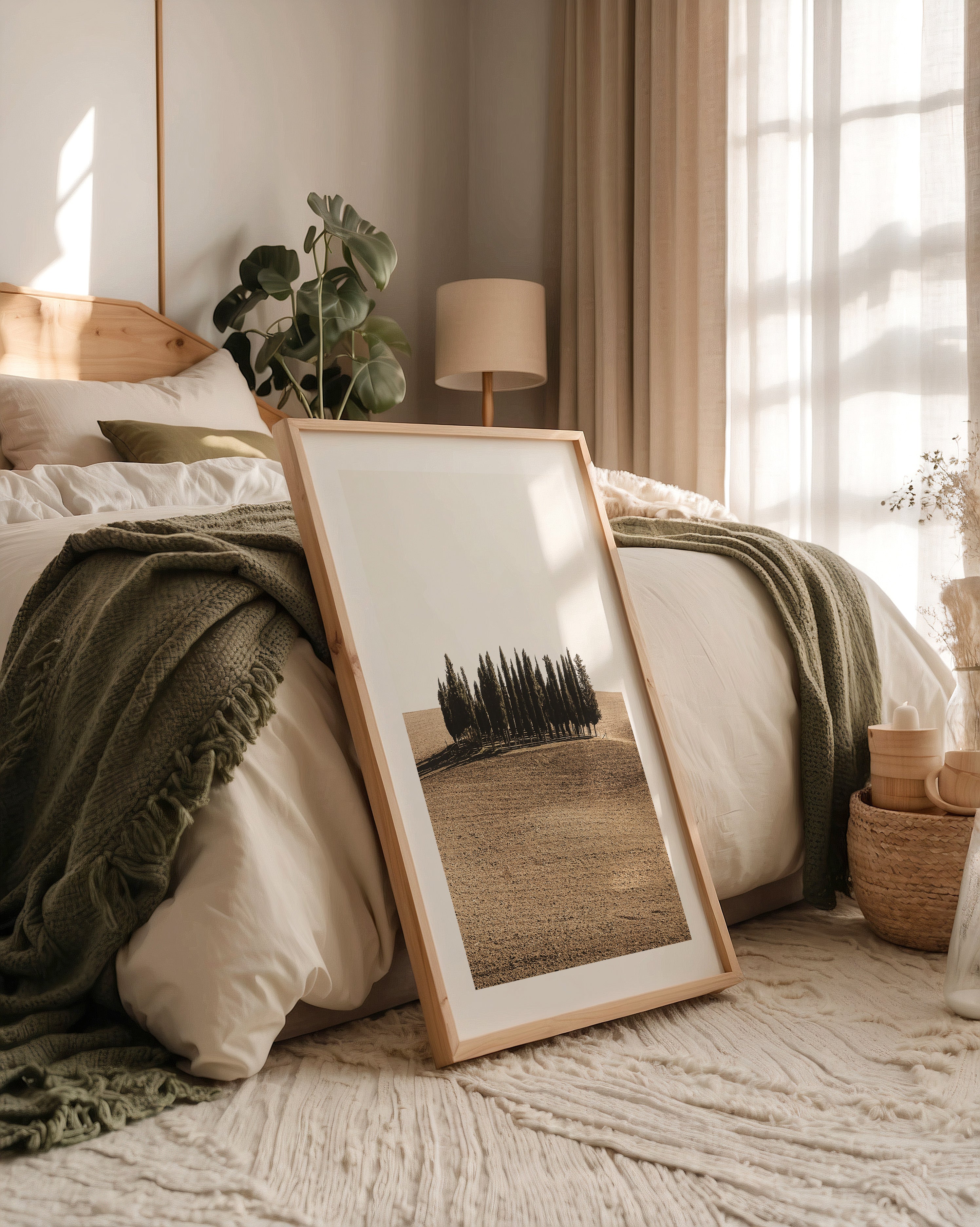 Zypressen Hügel Sepia