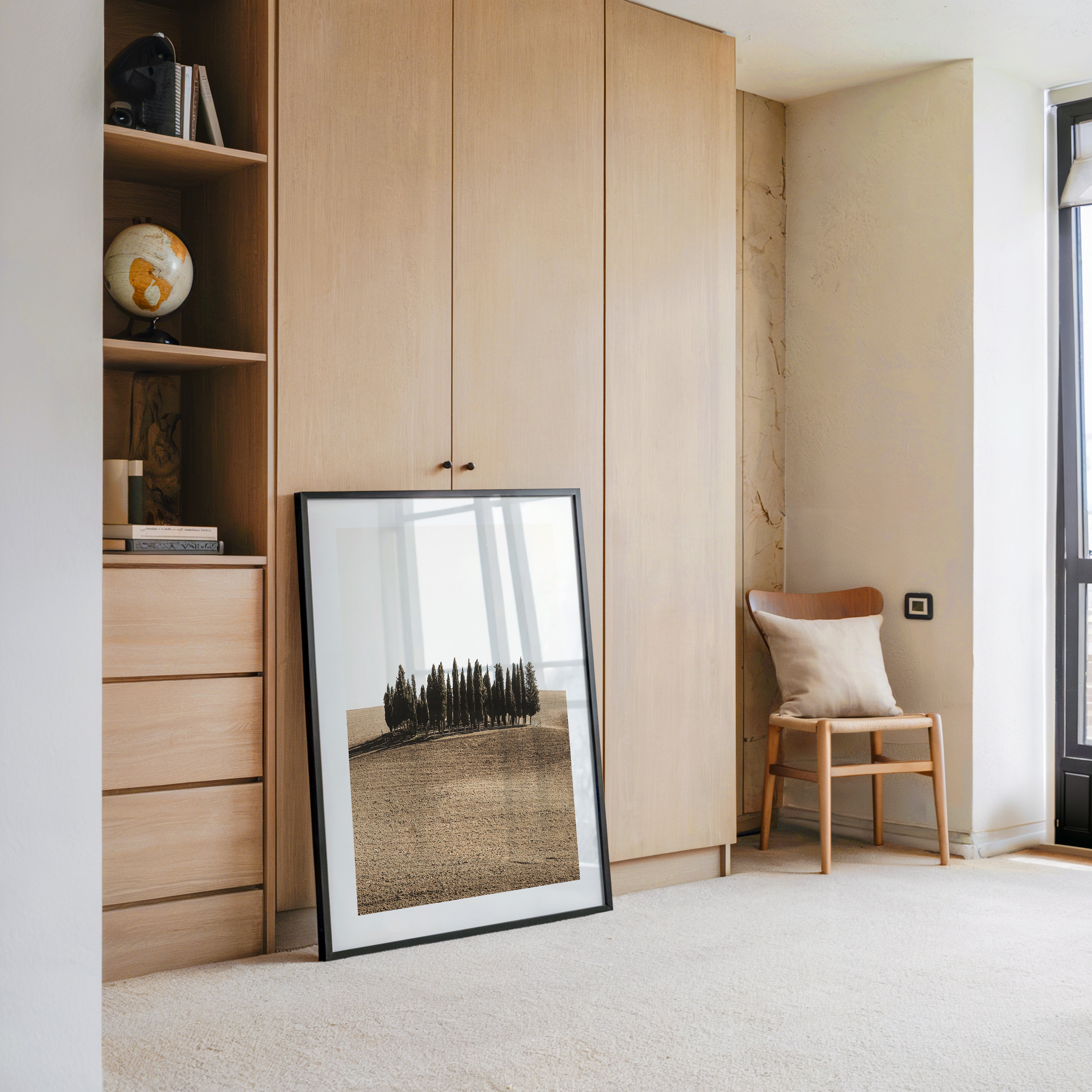 Zypressen Hügel Sepia