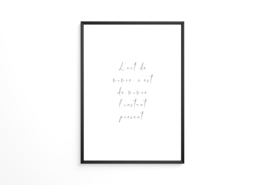 Französischer Spruch elegante Schrift