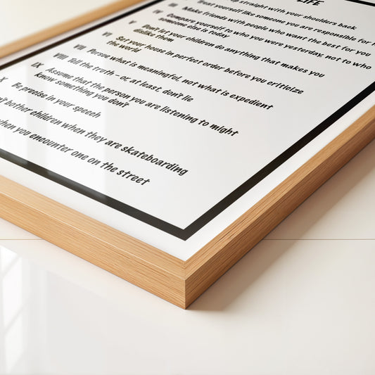 12 Lebensregeln Schwarz-Weiß