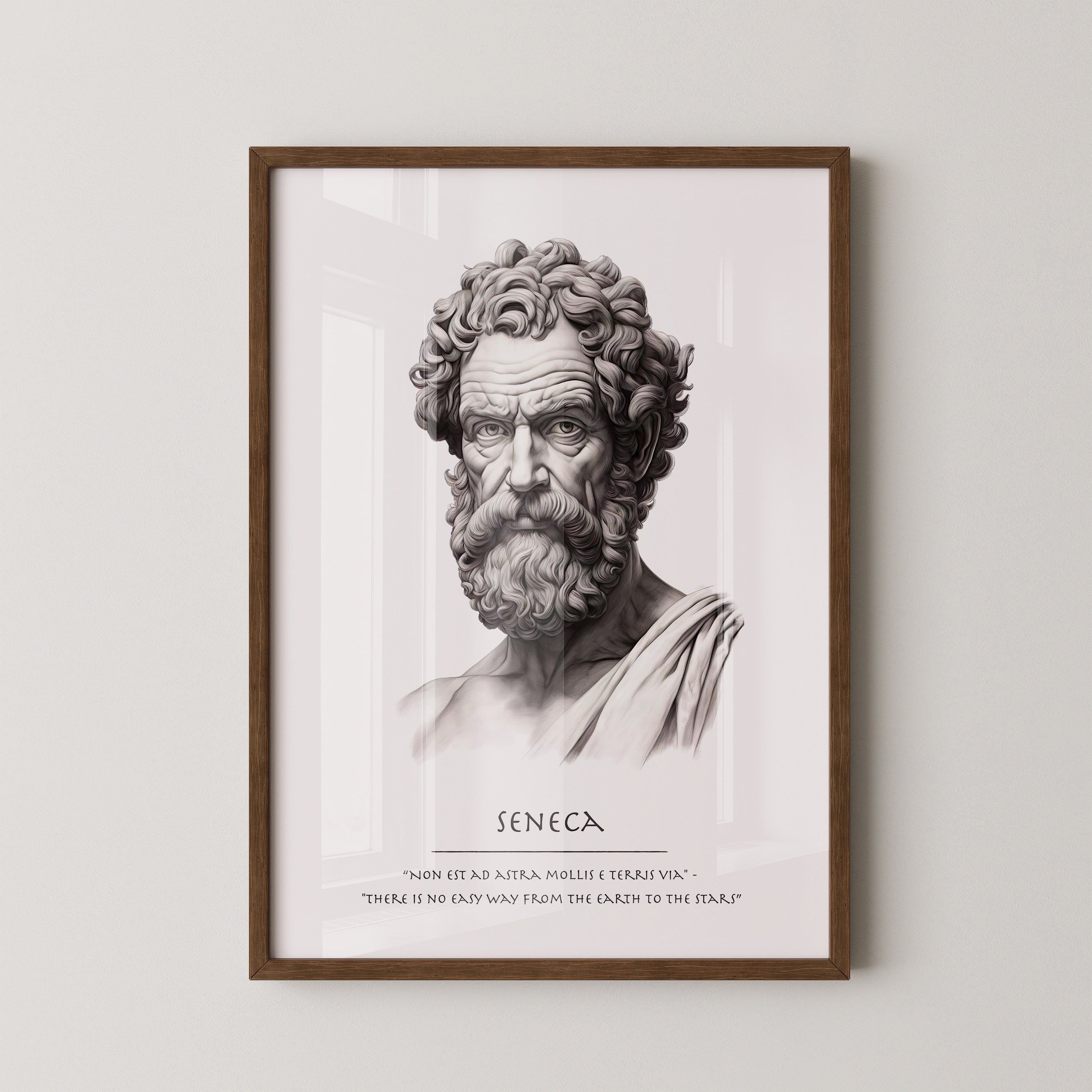 Seneca Büste Zitat Latein Englisch